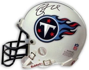 Eddie George Autographed/Hand Signed Tennessee Titans Authentic Mini Helmet- Mounted Hologram