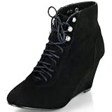 Damen trendige knöchelhohe Stiefeletten mit Keilabsatz GM-05