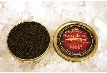 Plaza Baerii Farmed Superior Quality Hor d'oeuvres Appetizer Black Caviar, Siberian Sturgeon Caviar 8.8 ounces