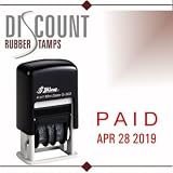 Shiny Self Inking Rubber Date Stamp - PAID - S-303 - RED INK (42511-R-PAID)