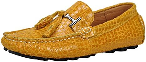 Serene Mens Fashinon Unisex Slip-On Moccasin Boat Loafers (10.5 D(M)US, Yellow)