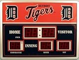 Detroit Tigers MLB Scoreboard Clock & Thermometer (14x19)