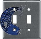 Blue Fish Double Switch Plate
