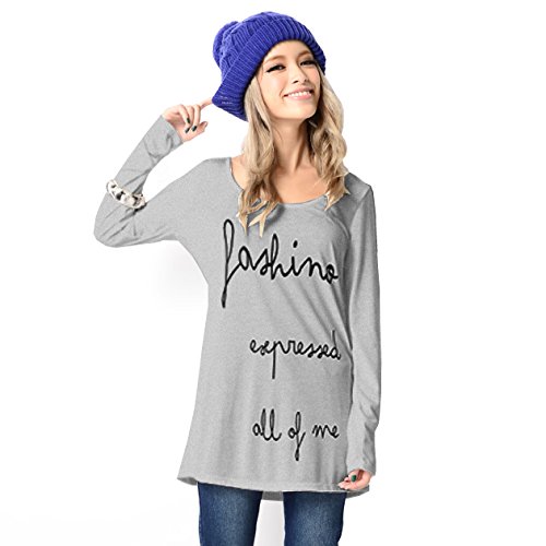 (アクアガレージ)Aqua Garage Tシャツ トップス ロンT 長袖 メッセージプリント ロング丈