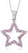 10k White Gold, June Birthstone, Lab-Created Pink Sapphire Star Pendant, 18