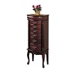 6-Drawer Antique Jewelry Armoire - Mahogany
