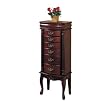 6-Drawer Antique Jewelry Armoire - Mahogany