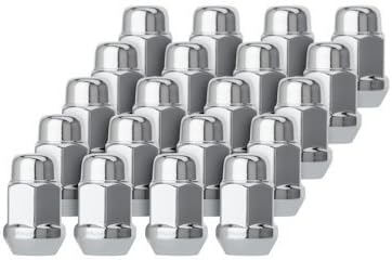 20 Premium Chrome Closed Bulge Acorn Wheel/Lug Nuts (1/2-20) 1.4" Tall, 3/4" Hex