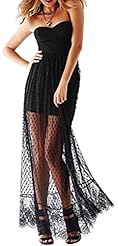 Sheer Mesh Polka Dot Print Polyester/Spandex Sweetheart  Dress