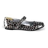 Womens Mary Janes Cute Animal Prints Silver Glitter Cheetah