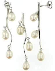 Sterling Silver and Freshwater Pearl Earring and Pendant Set