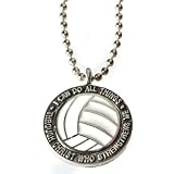 Forgiven Jewelry - Colorful Volleyball Pendant Necklace "I Can Do All Things Through Christ"