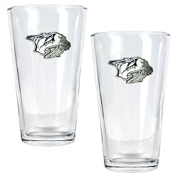 Nashville Predators NHL 2pc Pint Ale Glass Set - Primary Logo by Great American Products