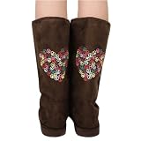 Flurri17 Peace Sign Knee High Boot BROWN