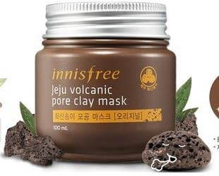 K-Beauty : Brand Innisfree Acne Treatment Mask Face Care Jeju Volcanic Mud Pore Clay Mask Jeju Volcanic Mud 100g Smooth Shrink Pores