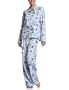 HUE Women's Cloud Print Notched Collar Pajama Set, Cloud, Small