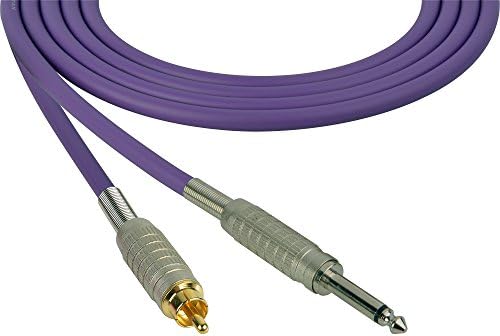Sescom SC50SRPE Canare Star-Quad Cable 1/4-Inch TS Male to RCA Male 50 Foot - Purple
