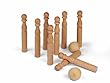 Janod - J06015 - Jouet en Bois - 9 Quilles Bois Naturel - 6.5 cm