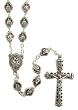 Boxed Metal Rosary - Our Lady of Carmen & Sacred Heart of Jesus - 4mm Metal Beads - 22in. Chain - IMPORTED FROM ITALY