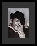 Rat Pack Frank Sinatra Hat Art Black Wood-Mounted Poster Print - 11 X 17