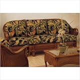 Sunset Reef Rattan Sofa Fabric: Everglades Paramount Spice