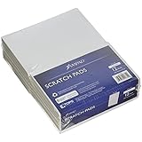 Ampad 21-731R Scratch Pad Notebook, Unruled, 4x6 Inches, White, 100 Sheets per Pad - 12 Pads per Pack