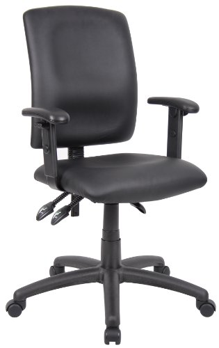 Boss Multi-Function Leatherplus Task Chair with Adjustable Arms On Sale