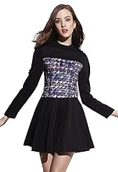 Short General Print Polyester Long Sleeves Spring Fall Winter  Dress
