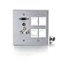 Legrand - C2G RapidRun Double Gang Keystone Wallplate, Brushed Aluminum VGA Wallplate, Audio Video Wall Plate, 1 Count, C2G 60029