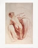 A Child Viewed from the Rear by Guercino. ART PRINT Canvas Rolled.. 11.00 inches width by 14.00 inches height. Highest Quality Art Poster Print