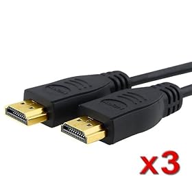 Everydaysource 3 Pack of (Black) High Speed HDMI Cable with Ethernet M/M , 10FT