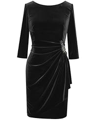 Plus Size Polyester/Spandex/Velvet  Dress