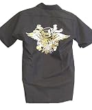 Lucky 13 Death Head Skull Mens Button Front Shirt E Pluribus Unum Momento Morti