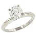 1.59cttw Round 4-Prg Diamond Solitaire Ring Egl FG/si2