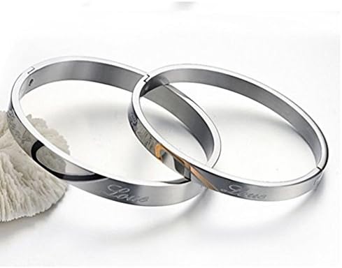 Nail King Heart Shape Titanium Steel Couple Bracelet