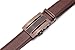 Marino Men's Genuine Leather Ratchet Dress Belt with Automatic Buckle, Enclosed in an Elegant Gift Box - Brown and Silver Open Grid Buckle W Brown Leather - Custom: Up to 44