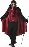 Mens Scary Count Dracula Costume Vampire Outfit Goth Caped Adult Clothing Attire