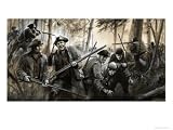 Persued by British Soldiers, George Washington's Men Fell Back Through the Bleak Winter Countryside Giclee Poster Print by English School, 24x18