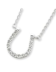 Sterling Silver 16in Horseshoe CZ Necklace. Metal Wt- 5.5g