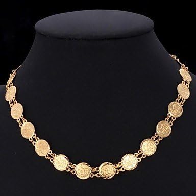 A-TT-121 U7? Vintage Muslim Allah Choker Chain Necklace High Quality 18K Real Gold Platinum Plated Islamic Jewelry 46CM 18''