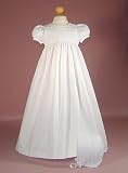 Daylength Polycotton Christening Gown with Eyelet Trim