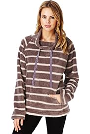 Funnel Neck Striped Cosy Pyjama Top
