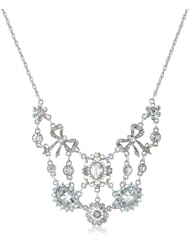 Betsey Johnson "Stone & Pearl" Crystal Gem Necklace, 19"