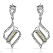 Earrings With 2.75ctw Cubic zirconia in 925 Sterling silver. Total item weight 6.5g Length 40mm