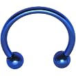 16 Gauge Cobalt Blue Grade 5 Titanium Horseshoe Circular Barbell