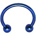 16 Gauge Cobalt Blue Grade 5 Titanium Horseshoe Circular Barbell