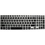 Translucent Black Ultra Thin Soft Silicone Gel Keyboard Protector Skin Cover for 15.6-Inch Asus VivoBook A551L K551LN N551LN N551JK S551LA S551LN S551X V551 V551LA V551LB R553L R553LN Transformer Book Flip TP500LA TP500LN series US Layout(if your "enter" key looks like "7", our skin can't fit)