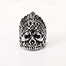 PAURO Cool Feather Dayak Indian Headdress Punk Skull Stainless Steel Mens Ring