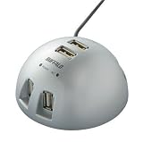 バッファローコクヨサプライ BUFFALO USB2.0Hub バスパワー 7ポート ドーム型 シルバー BSH7U01SVの画像