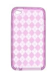 Premium TPU Flexi Soft Gel Skin for Apple iPod Touch 4th Generation, 4th Gen – Hot Pink Checkers Argyle Print